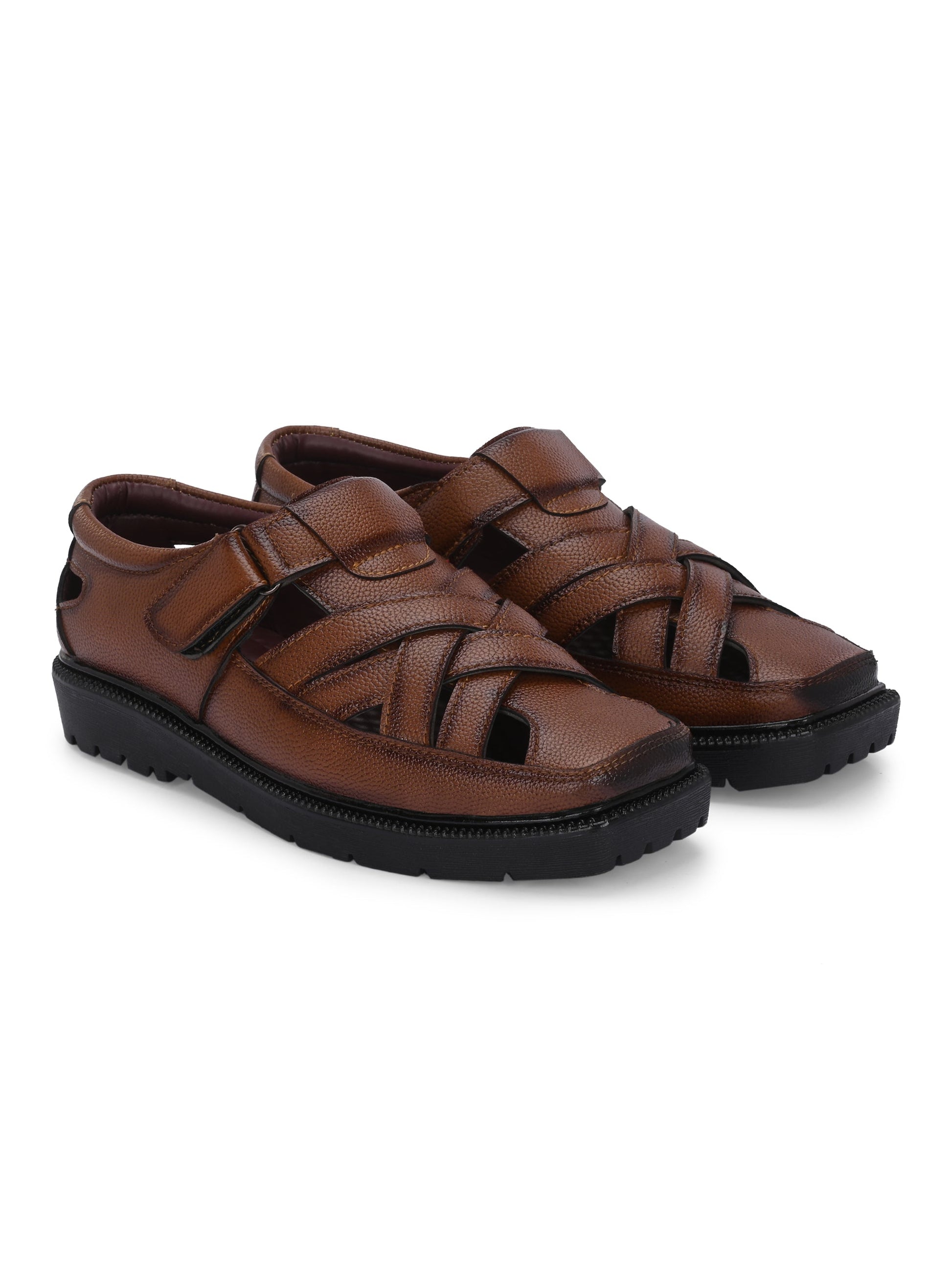 Men Shoe-Style Faux Leather Casual Slip On Sandals-11