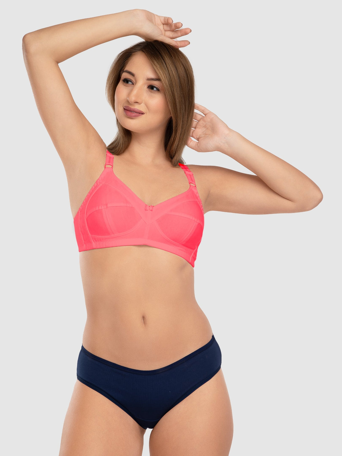 Daisy Dee Multicolor Non Padded Non Wired Full Coverage Bra Pack of 3 - SHAPE UP_3PK_BLACK/CARROT/D MAROON