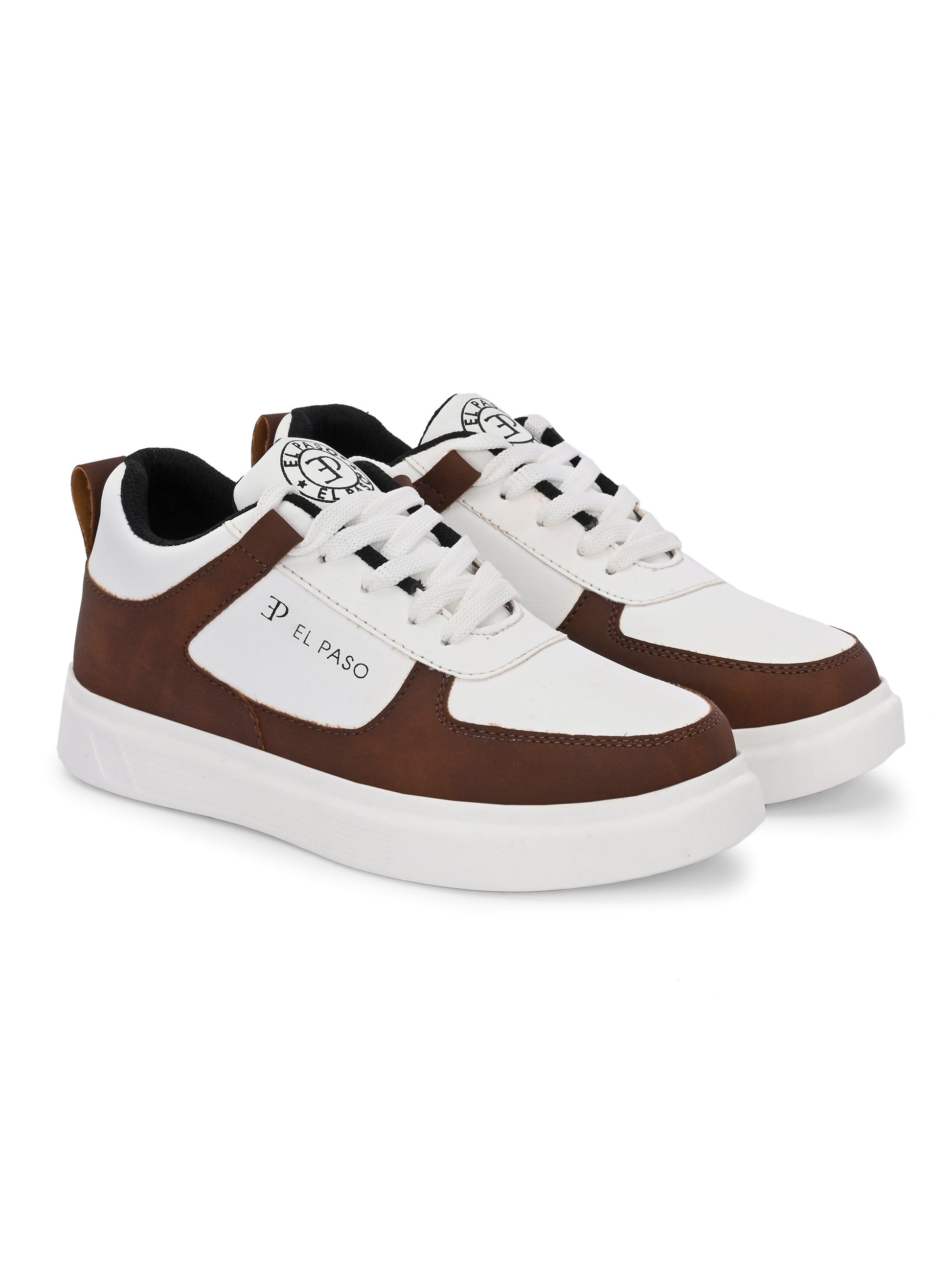 EL PASO Faux Leather Casual Lace Up Sneakers For Women-17