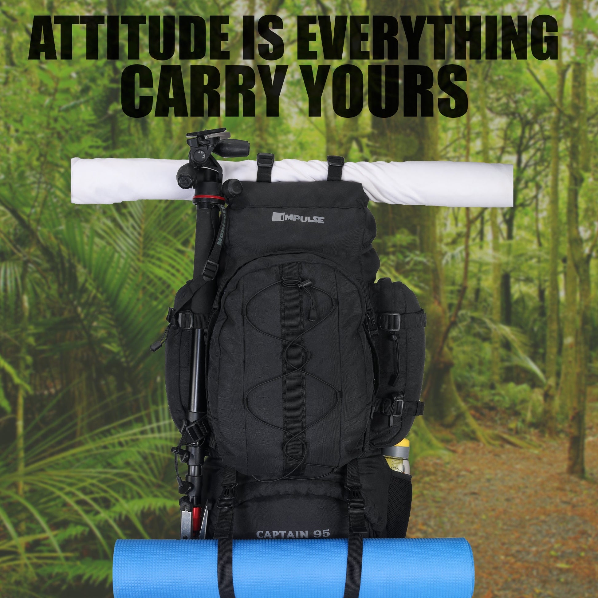 95 Litres Impulses Impulse Captain Black Trekking bag-7