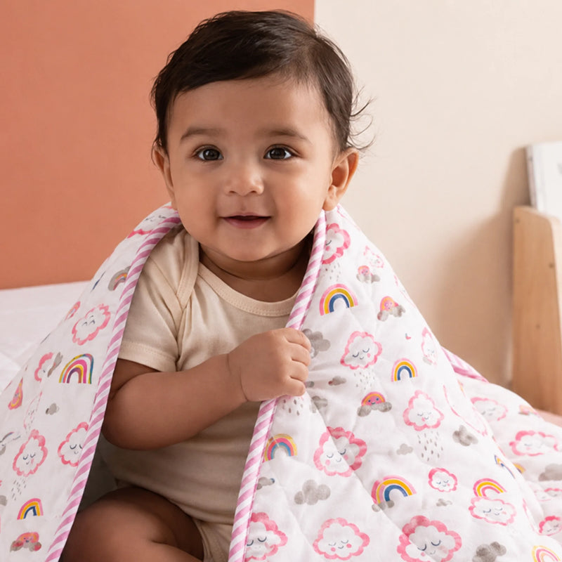Baby Pink Cloudnine - Printed Baby Blanket-7