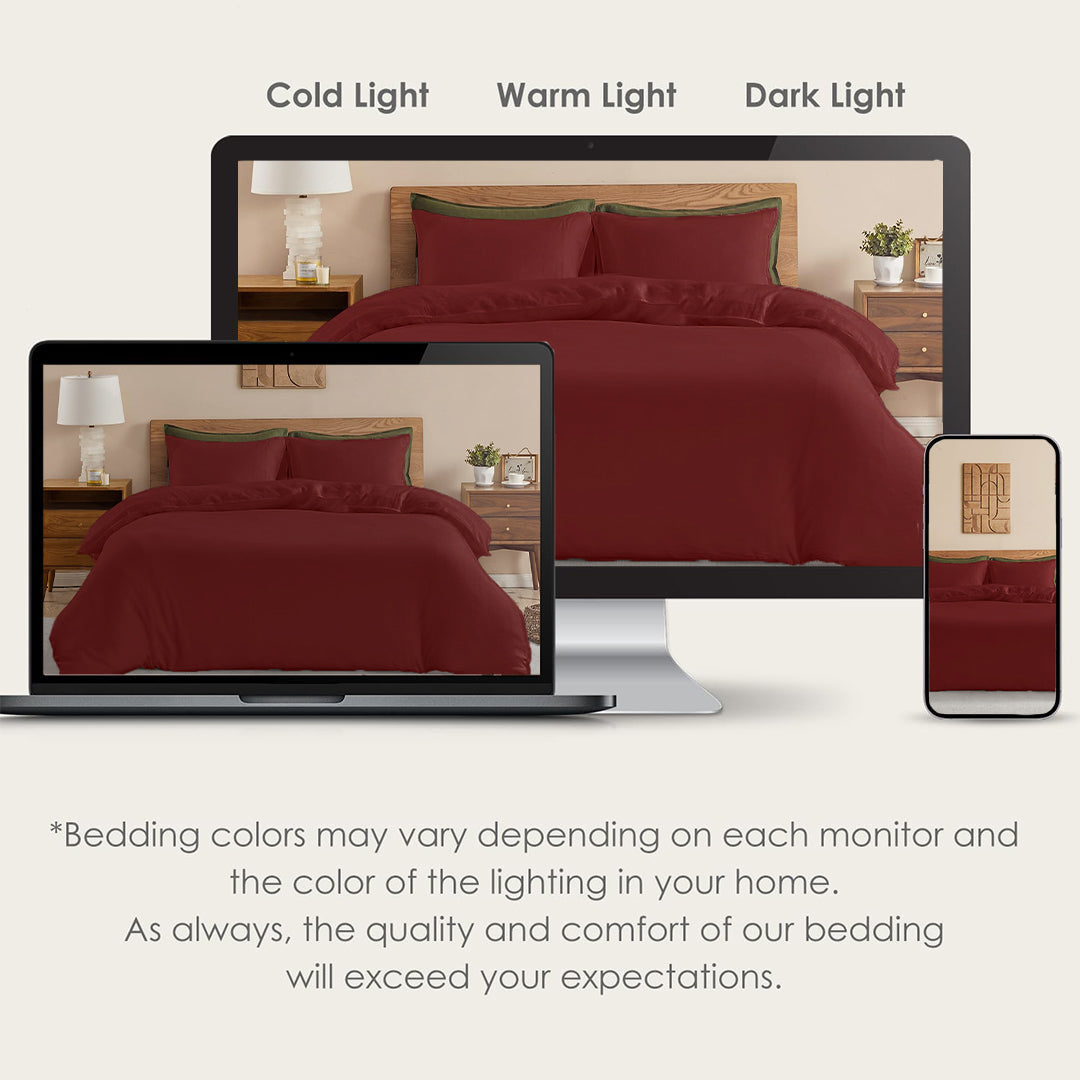 Fort Mellow - Solid Duvet Cover (Maroon)-7