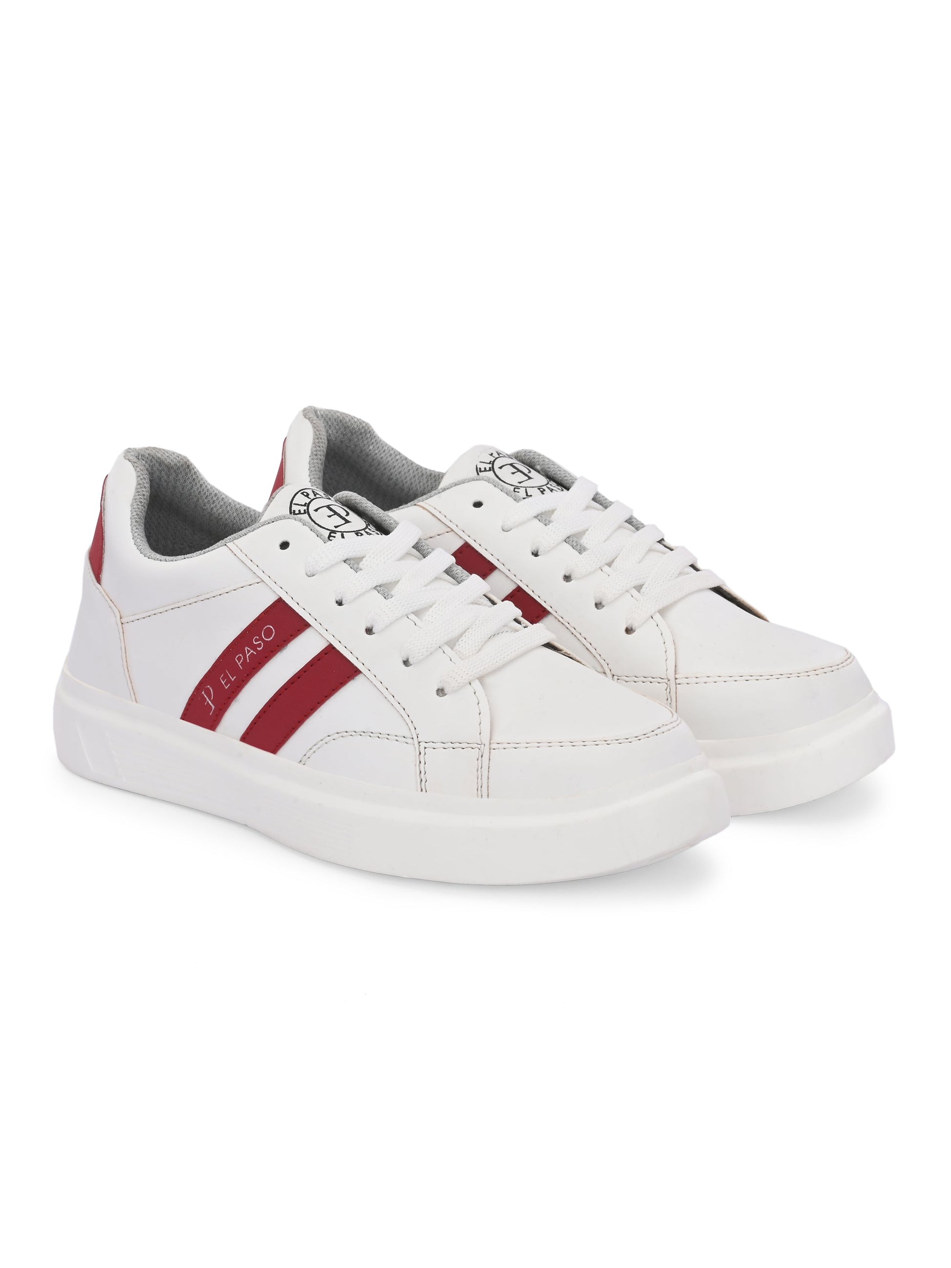 EL PASO Faux Leather Casual Lace Up Sneakers For Women-16