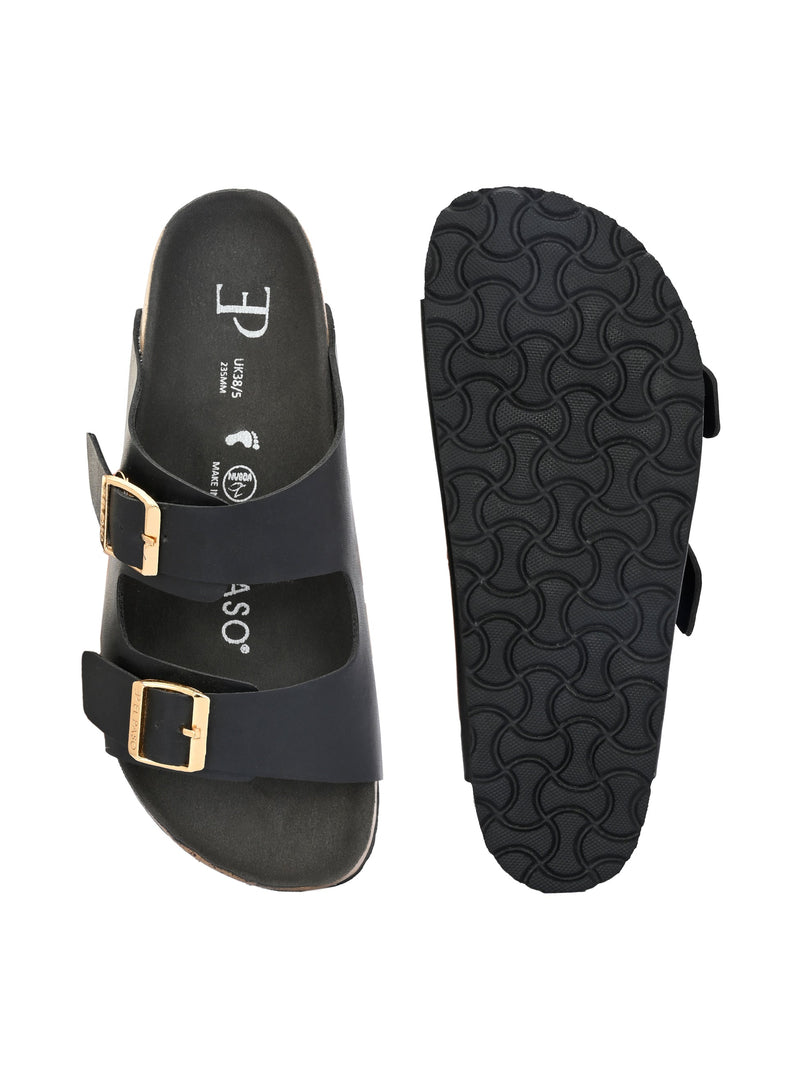 Luxurious Camel Leather Double-Strap Sandal For Women-68