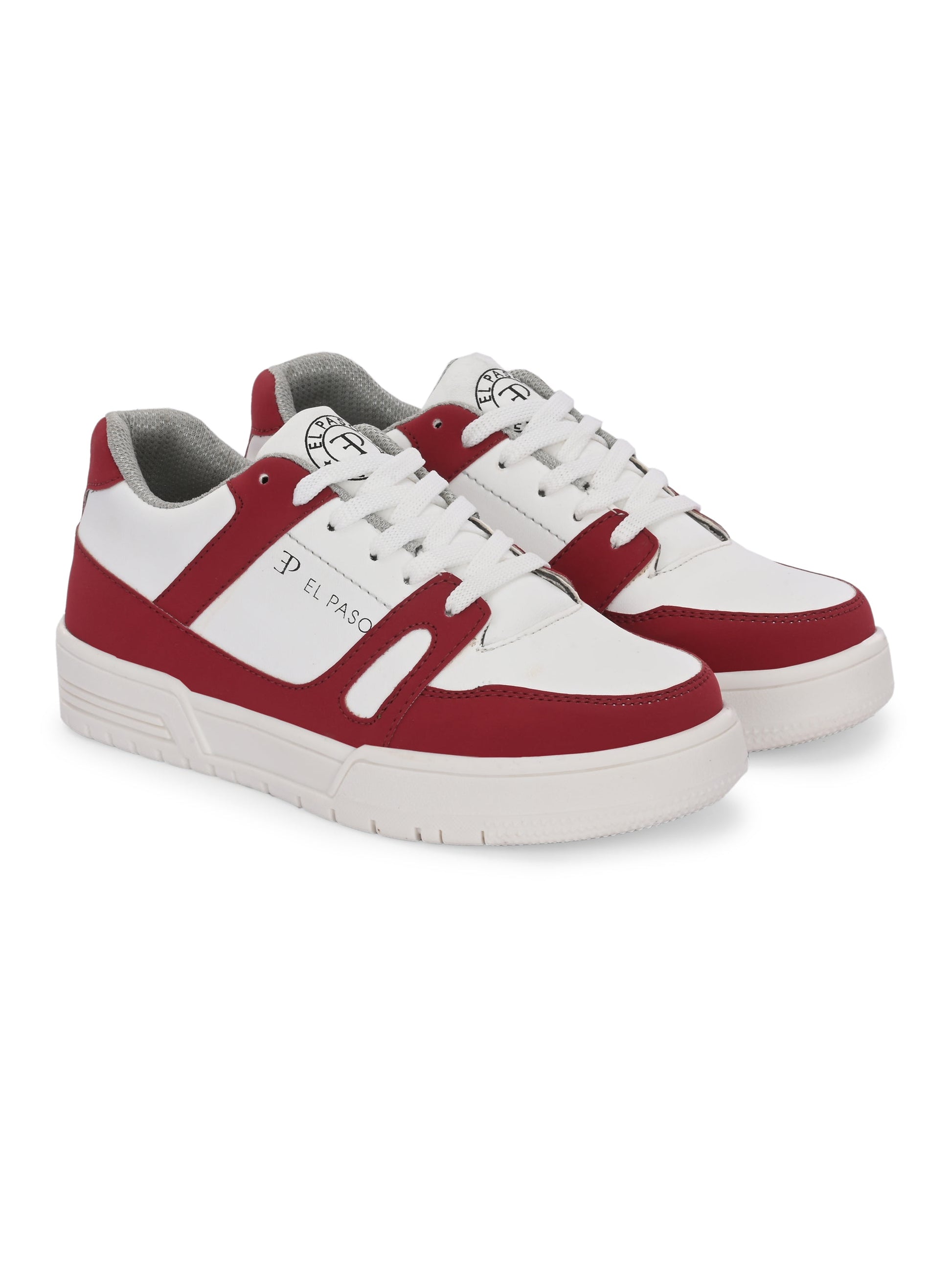 EL PASO Faux Leather Casual Shoes Lace Up Sneakers For Women-34