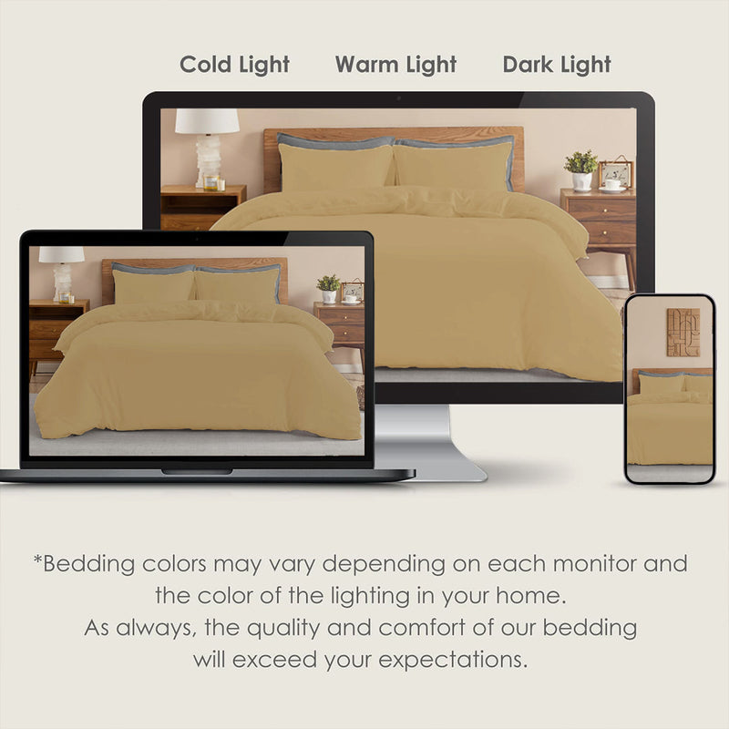 Fort Mellow - Solid Duvet Cover (Taupe)-7