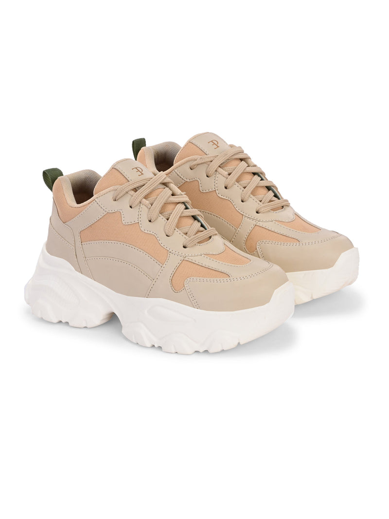 EL PASO Women Faux Leather Casual Lace Up Sneakers-6