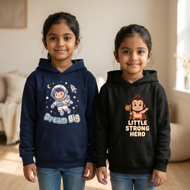 (Set of 2) Dream Big & Little Strong Hero Kids Hoodie Combo