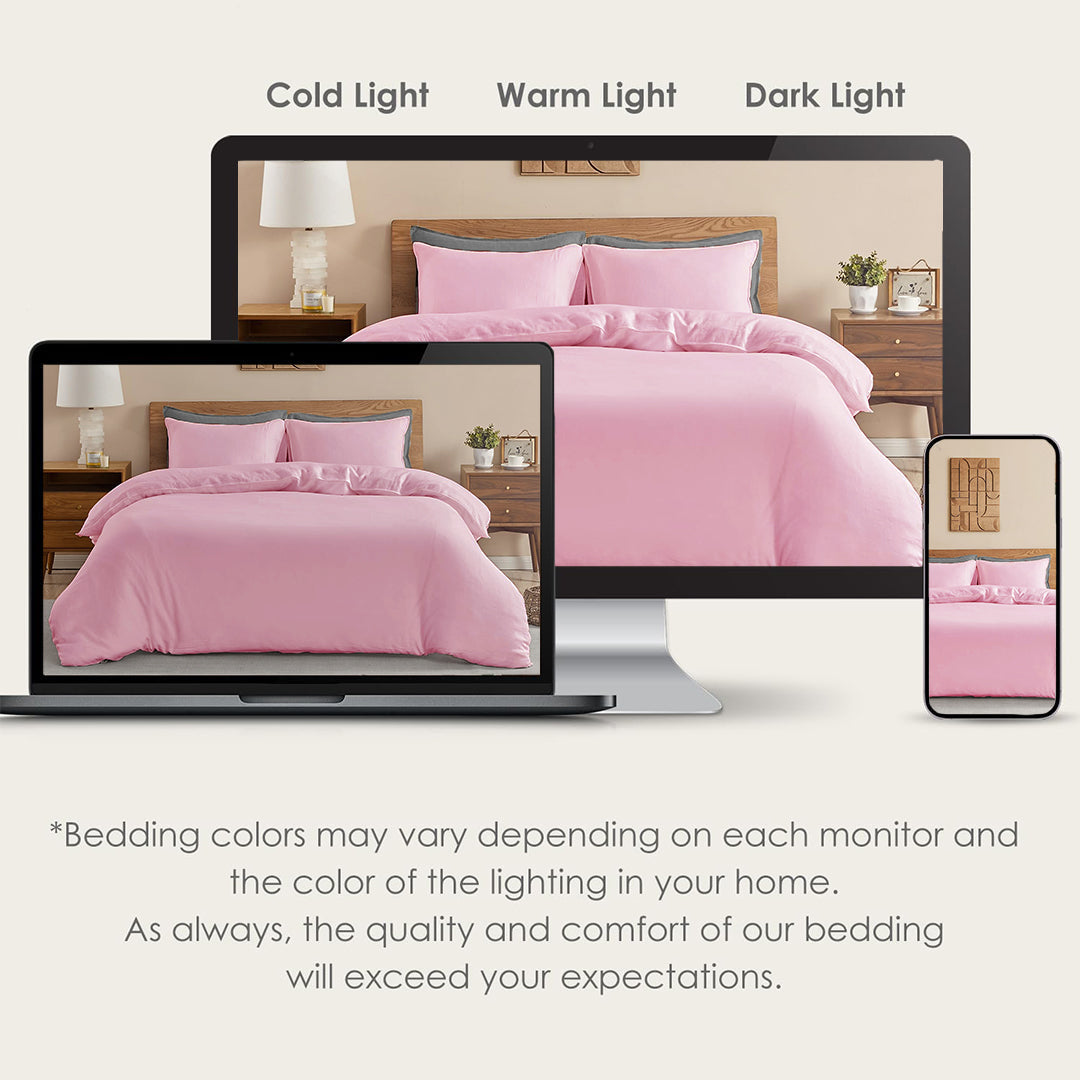 Fort Mellow - Solid Duvet Cover (Pink)-7