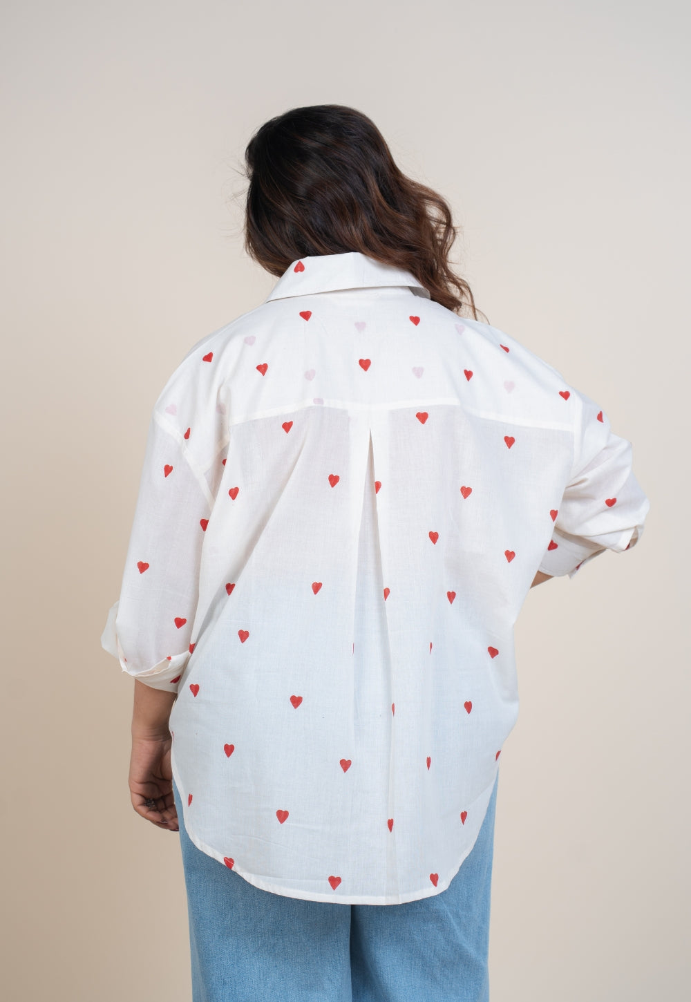 Ruhi White Handblock Print Cotton Straight Shirt