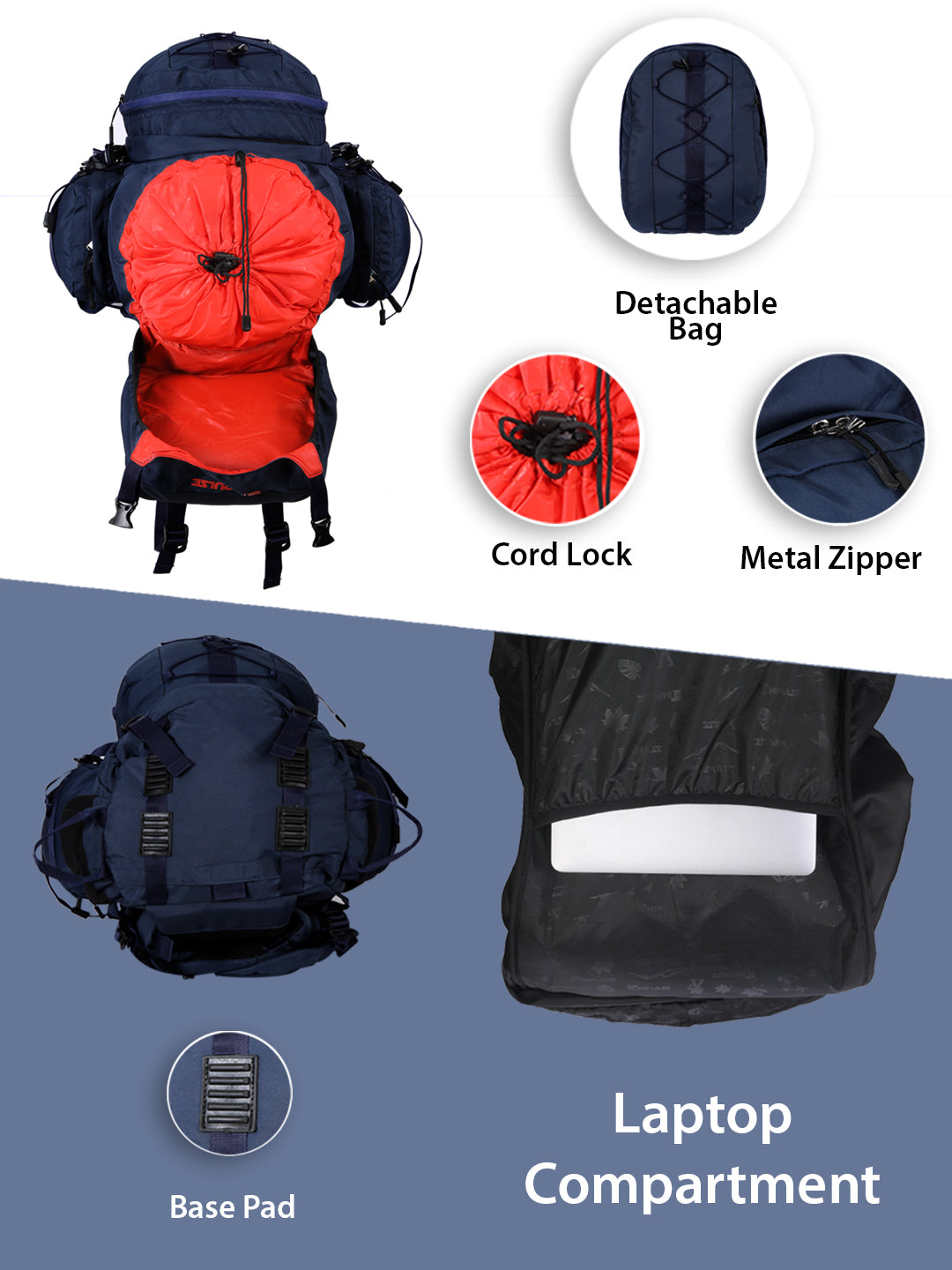95 Litres Impulses Impulse Captain Blue Trekking bag-7