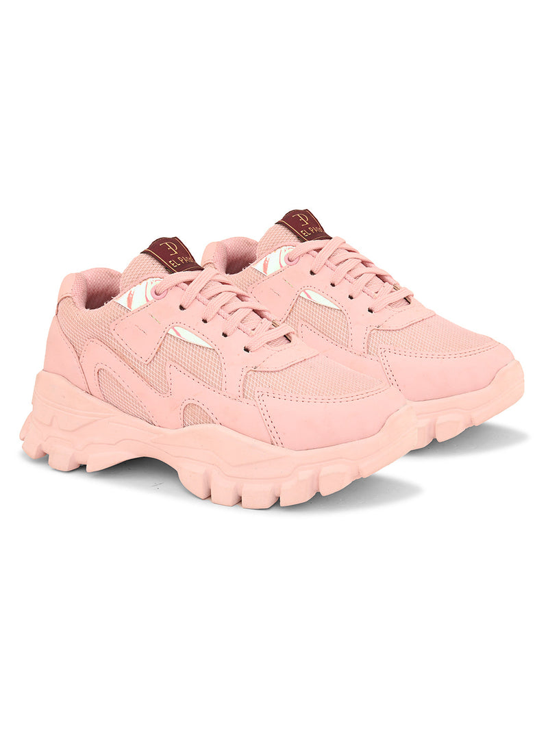Lace-Ups Round Toe Women Sneakers-23