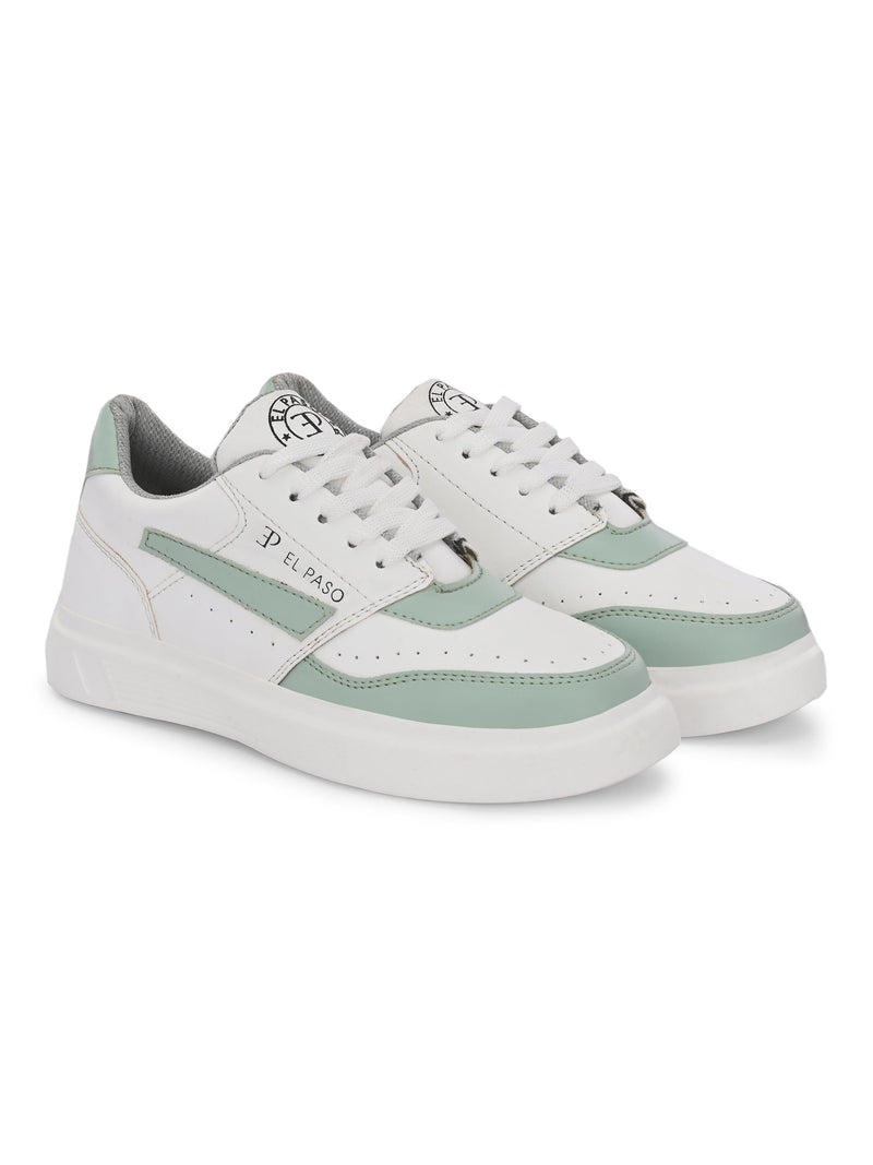 EL PASO Faux Leather Casual Lace Up Sneakers For Women-17
