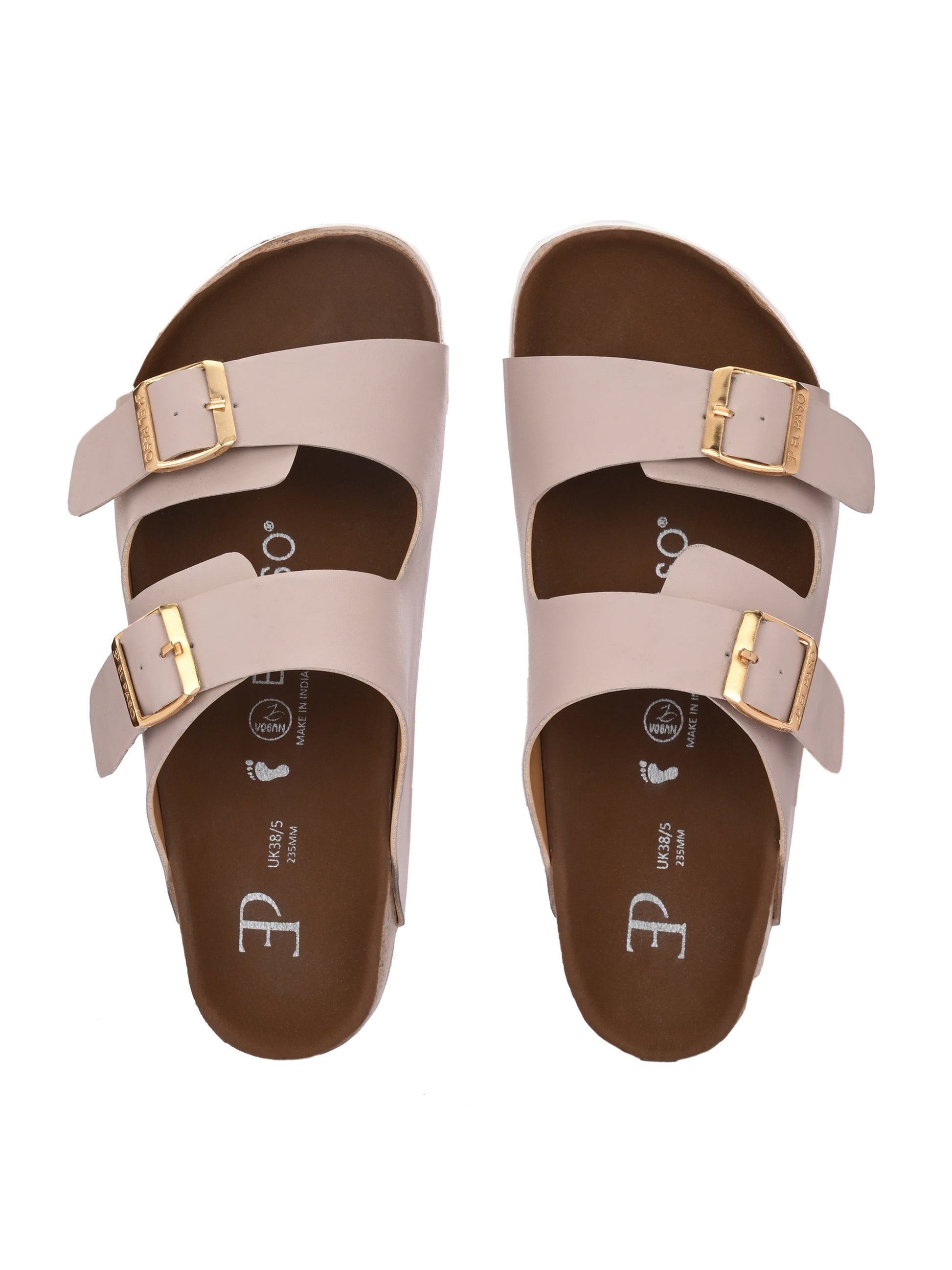 Luxurious Camel Leather Double-Strap Sandal For Women-7