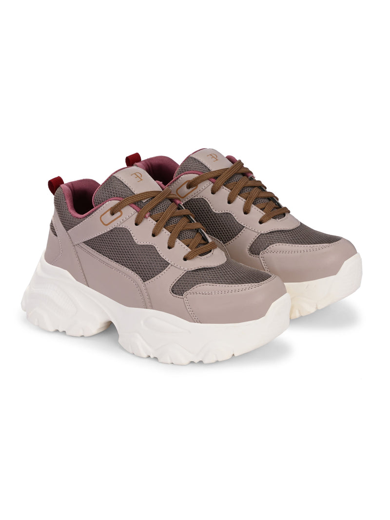 EL PASO Women Faux Leather Casual Lace Up Sneakers-14