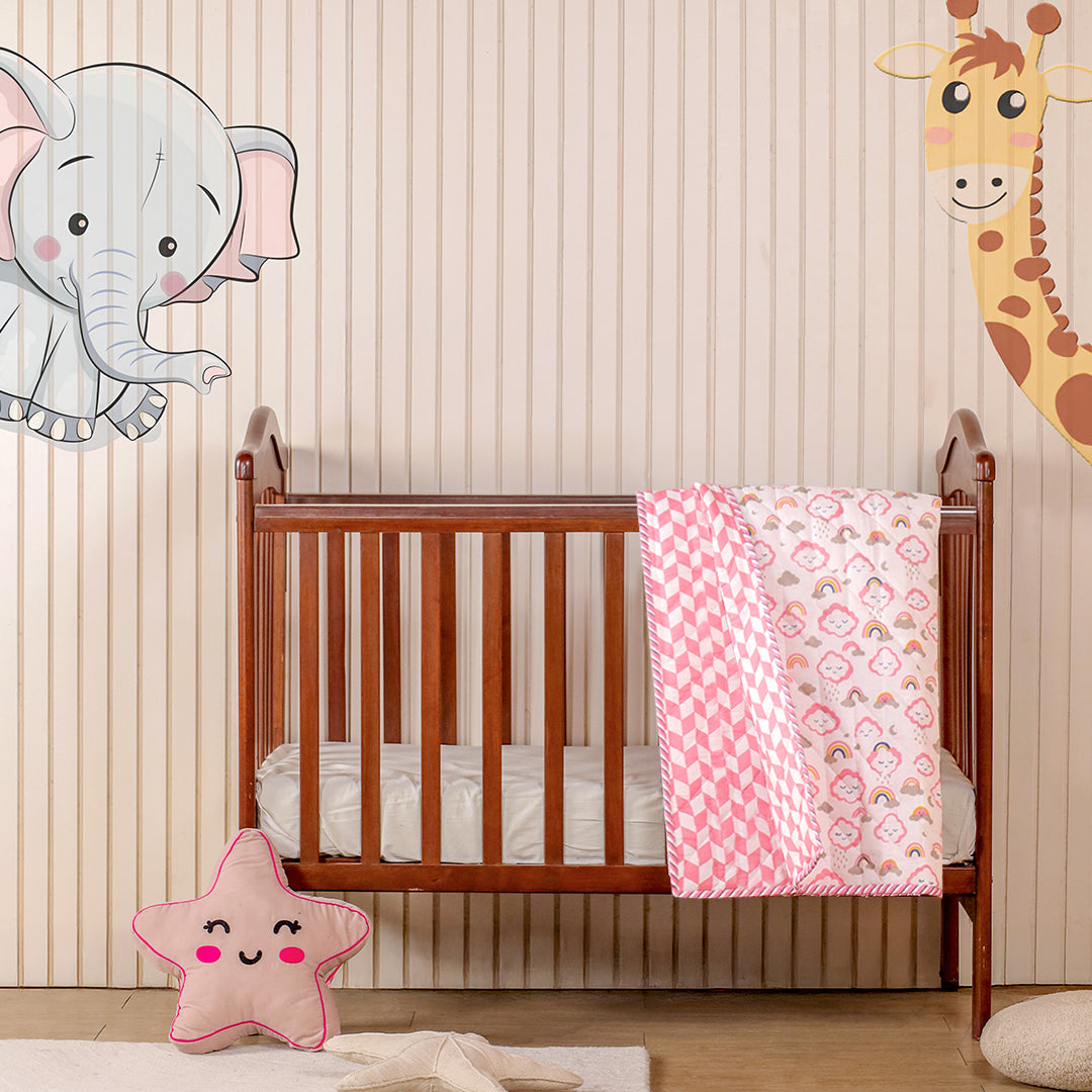 Baby Pink Cloudnine - Printed Baby Blanket-1