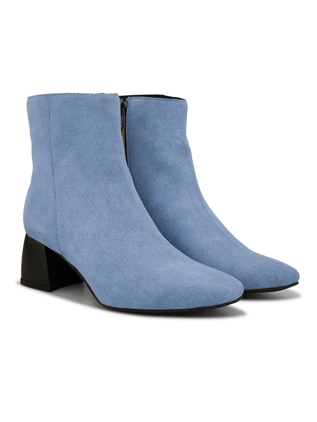 EL PASO Women Blue Faux Leather Casual Chelsea Boots-6