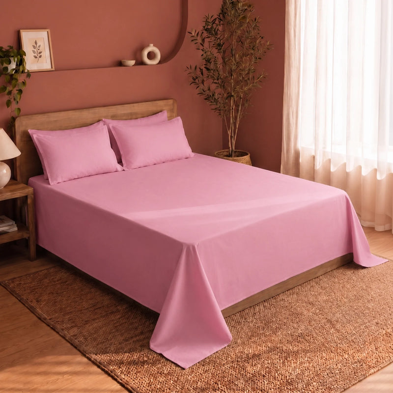 Fort Nightingale - Solid Bedsheet (Pink)-7