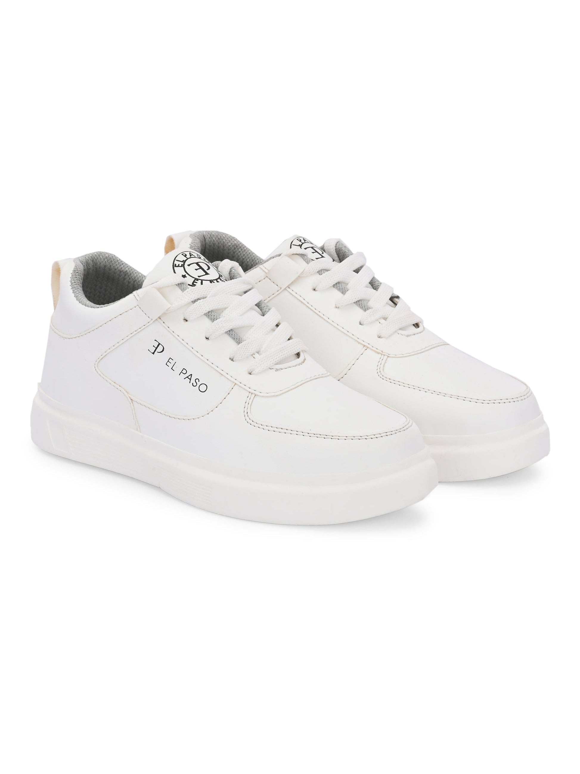 EL PASO Faux Leather Casual Lace Up Sneakers For Women-44