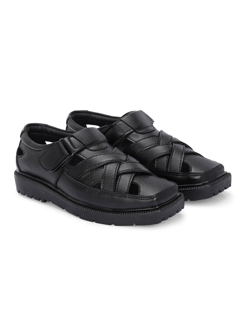 Men Shoe-Style Faux Leather Casual Slip On Sandals-5