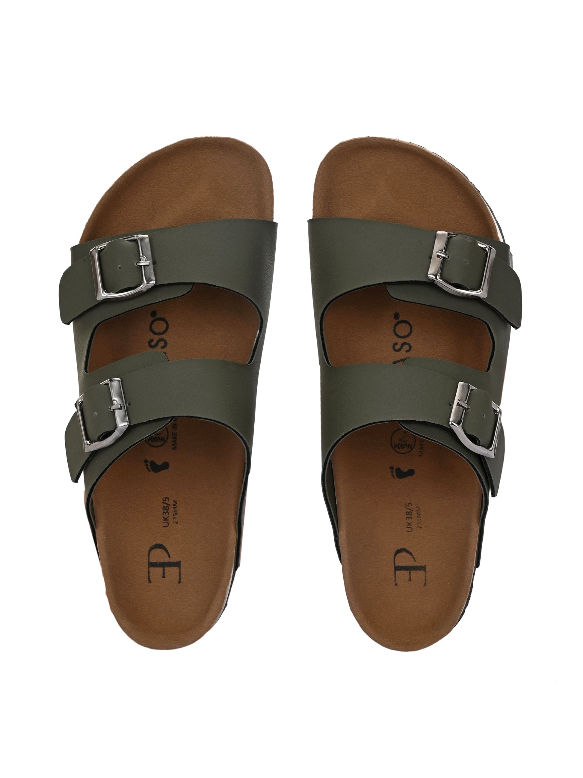 Luxurious Camel Leather Double-Strap Sandal For Women-39