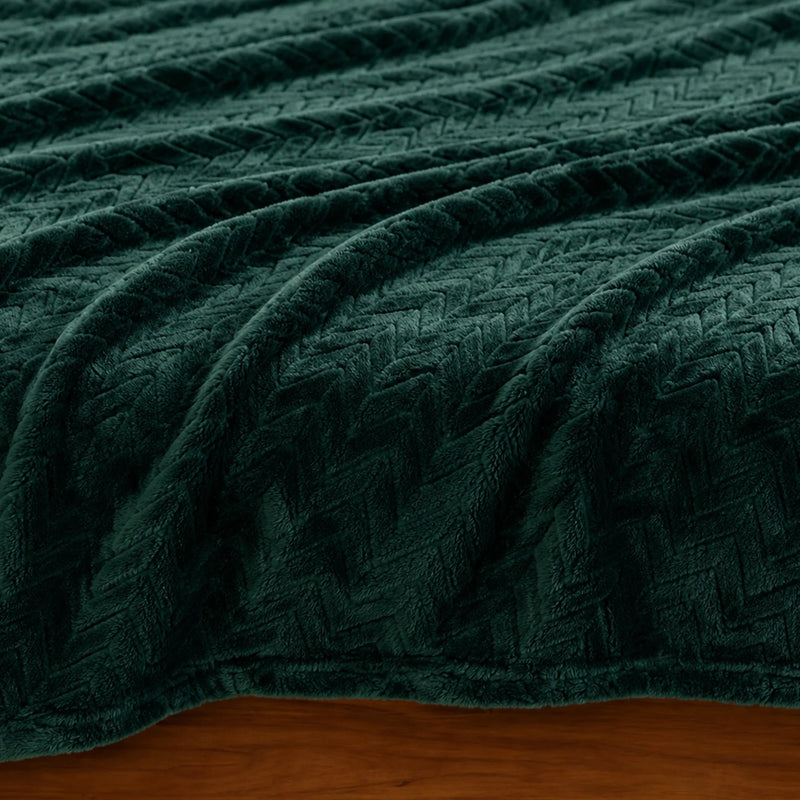 Fort Mellow - Wave Plush Blanket (Emerald Green)-7