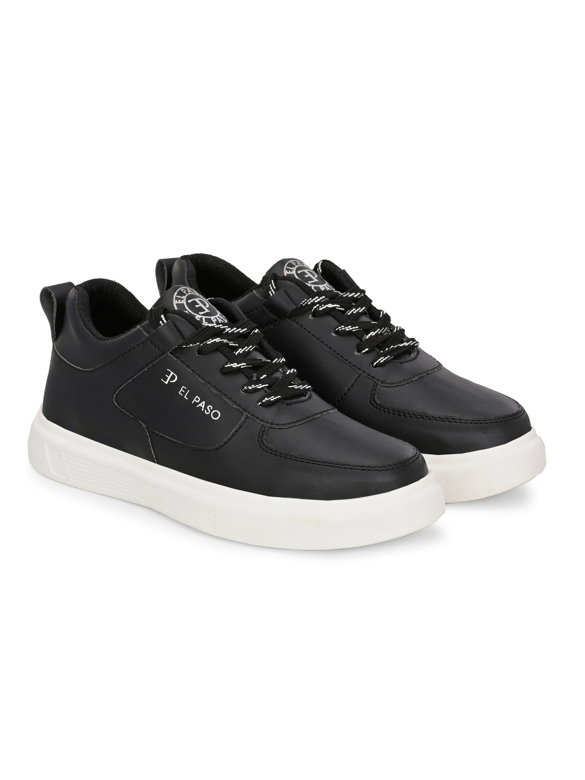 EL PASO Faux Leather Casual Lace Up Sneakers For Women-6