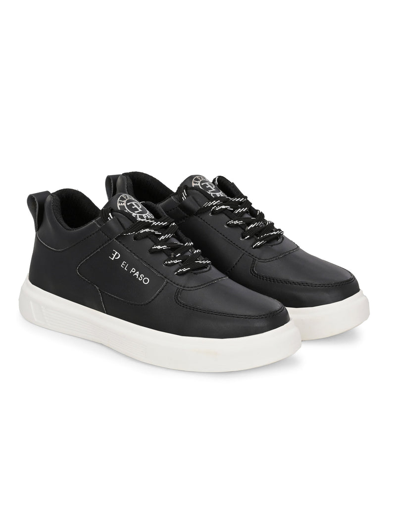 EL PASO Faux Leather Casual Lace Up Sneakers For Women-6
