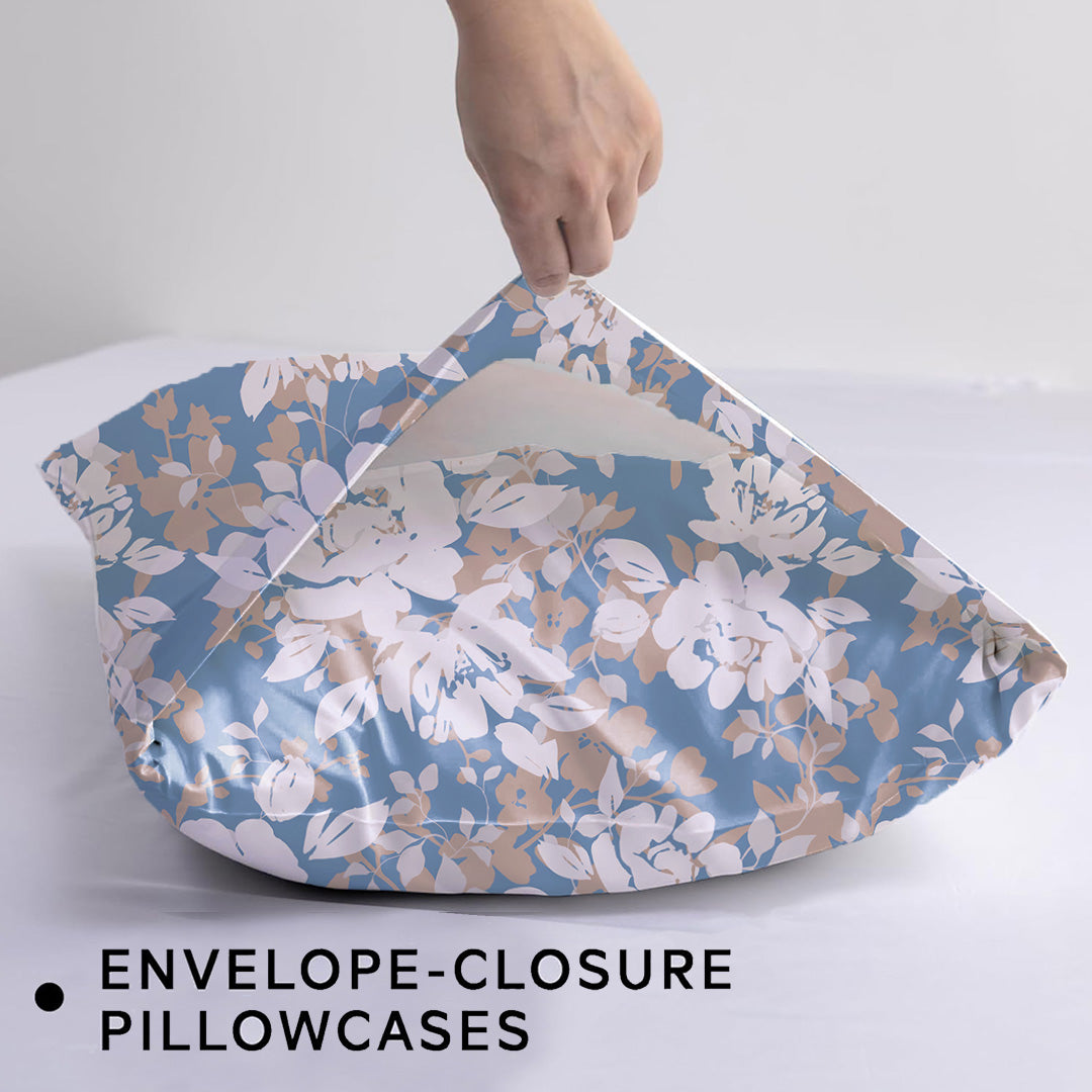 Blossom Haze - Floral Duvet Cover (Blue)-4