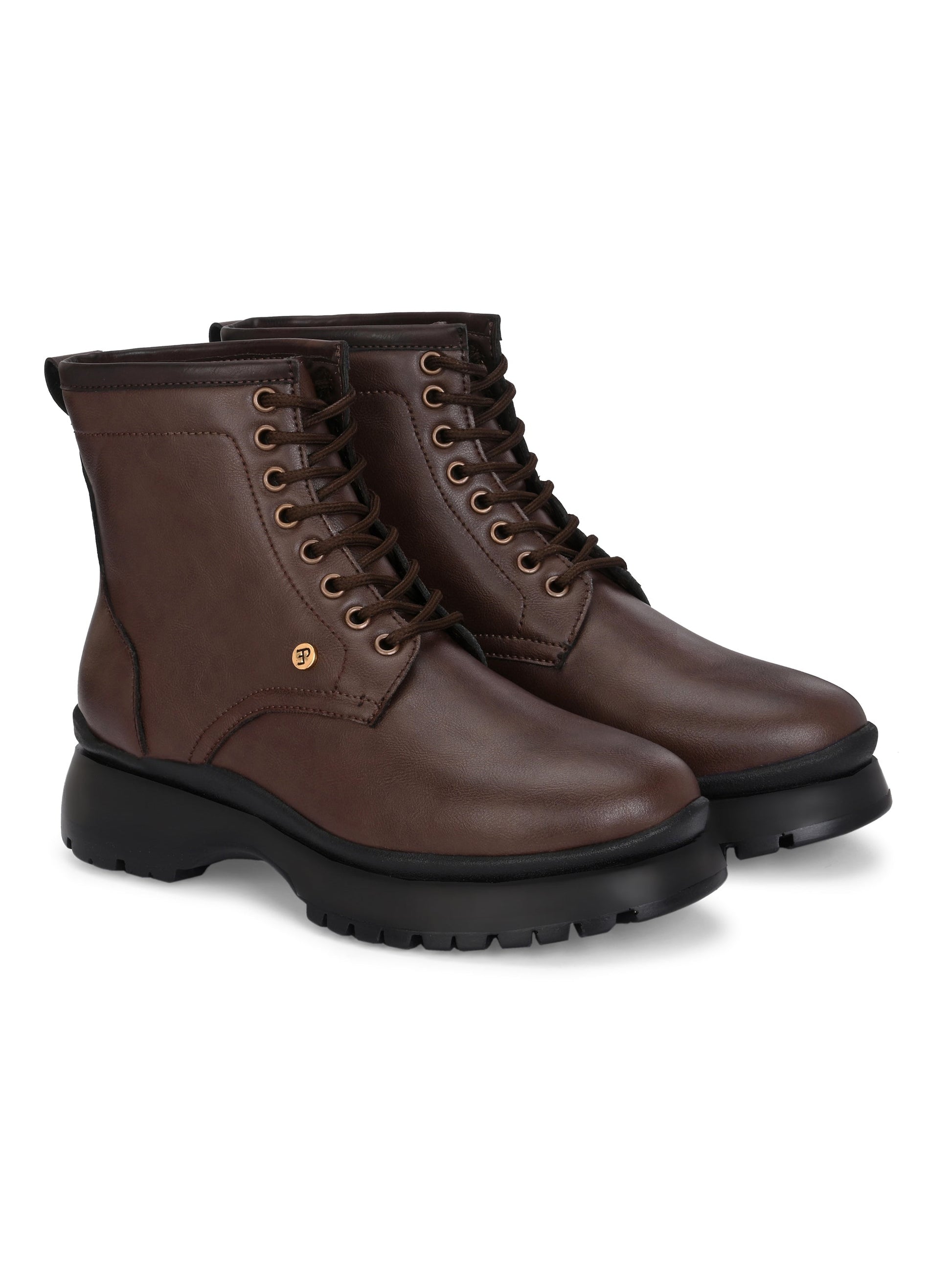 EL PASO Women Faux Leather Casual Lace Up Boots-13