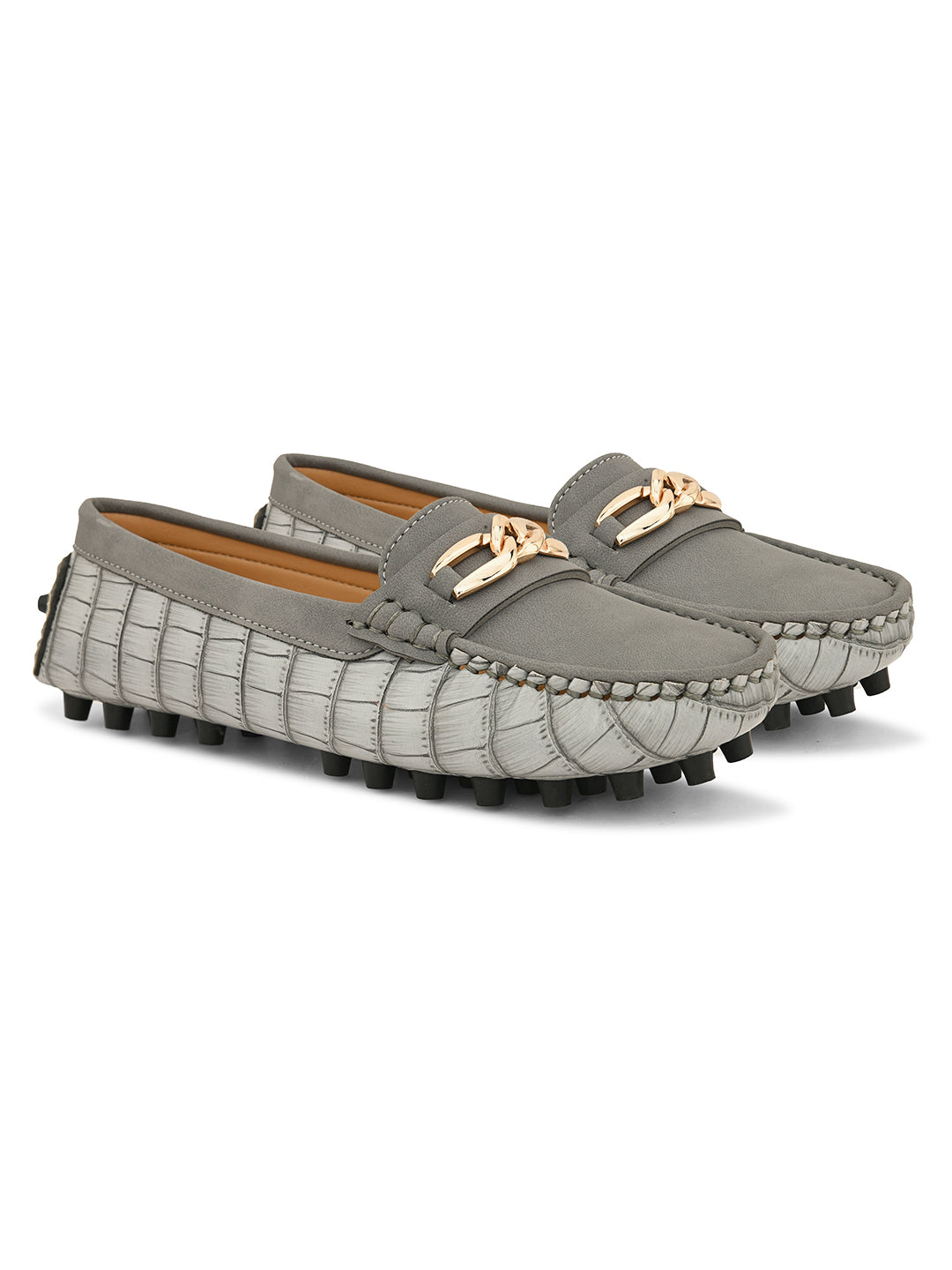 Women Loafers With Buckle Detailing-5