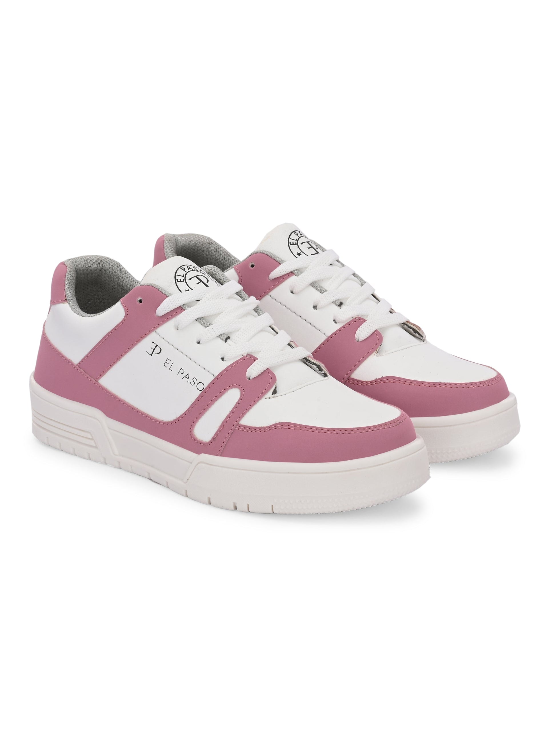 EL PASO Faux Leather Casual Shoes Lace Up Sneakers For Women-25