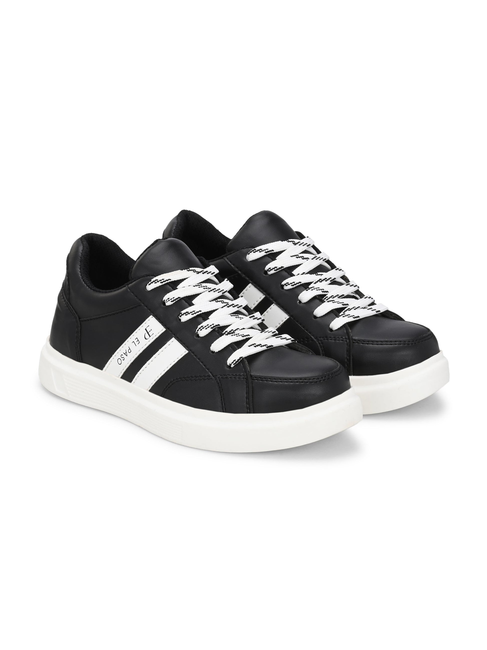 EL PASO Faux Leather Casual Lace Up Sneakers For Women-24