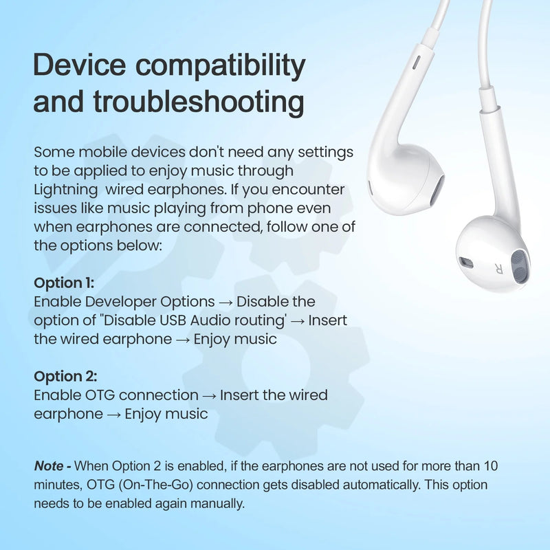 Hammer Nova 4 Lightning Earphones with Mic, Ergonomic Half In-Ear Wired Earphones for iPhones - White-7