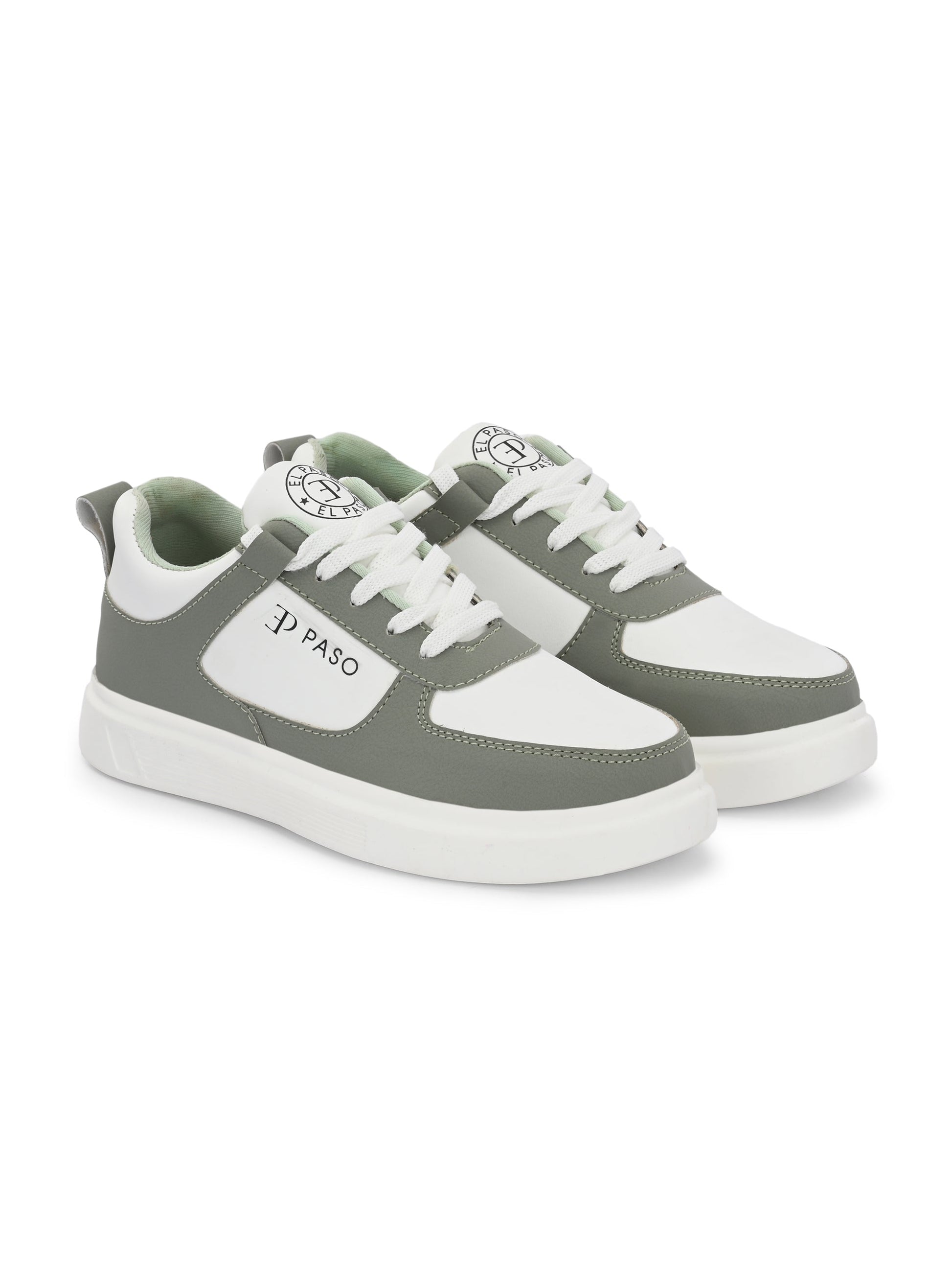 EL PASO Faux Leather Casual Lace Up Sneakers For Women-51
