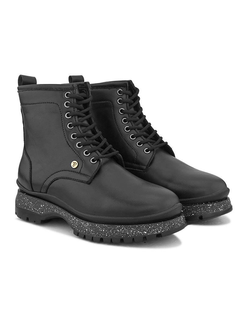 EL PASO Women Faux Leather Casual Lace Up Boots-6