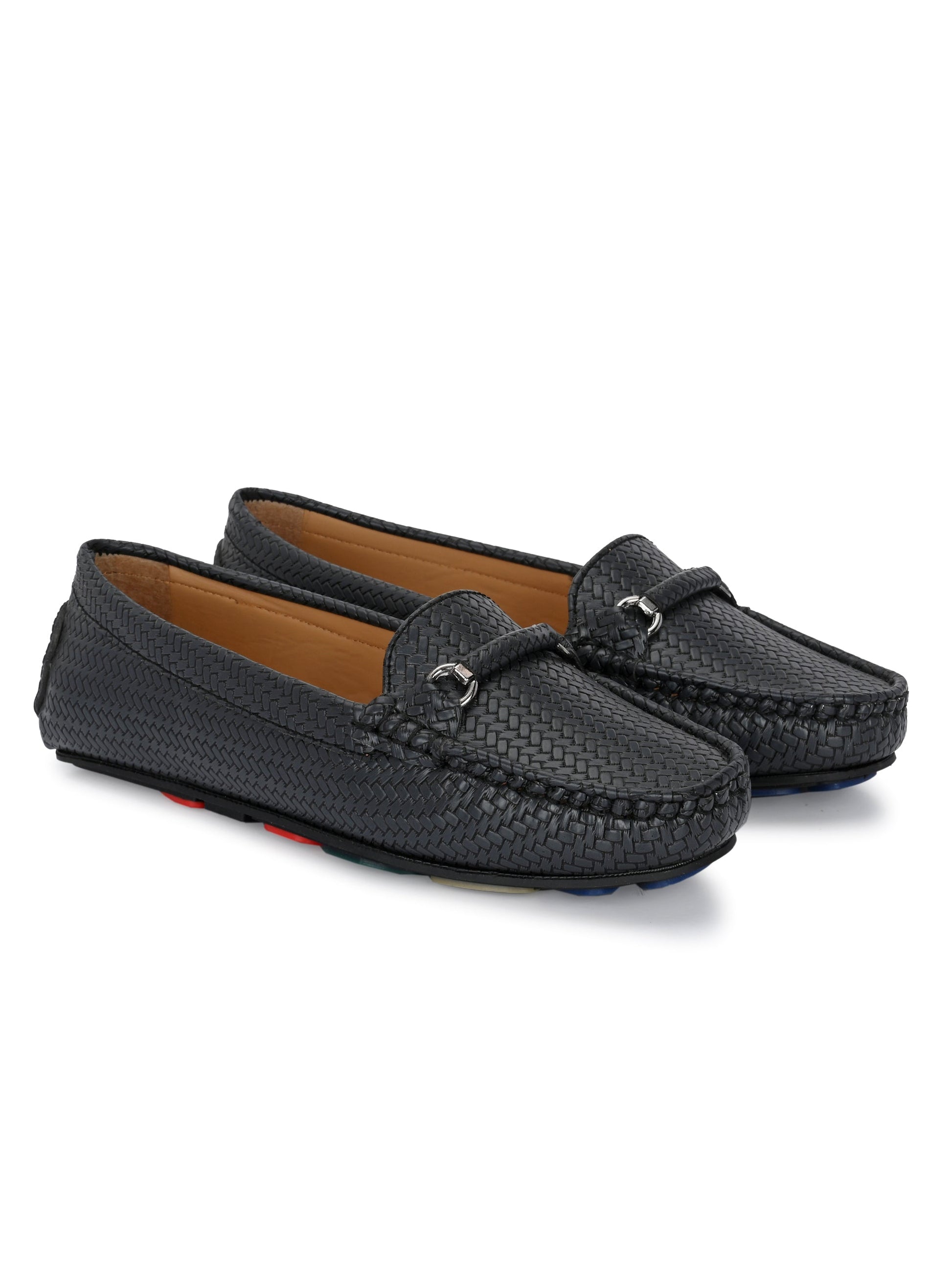 El PASO Textured Round Toe Lightweight Loafers For Women-7