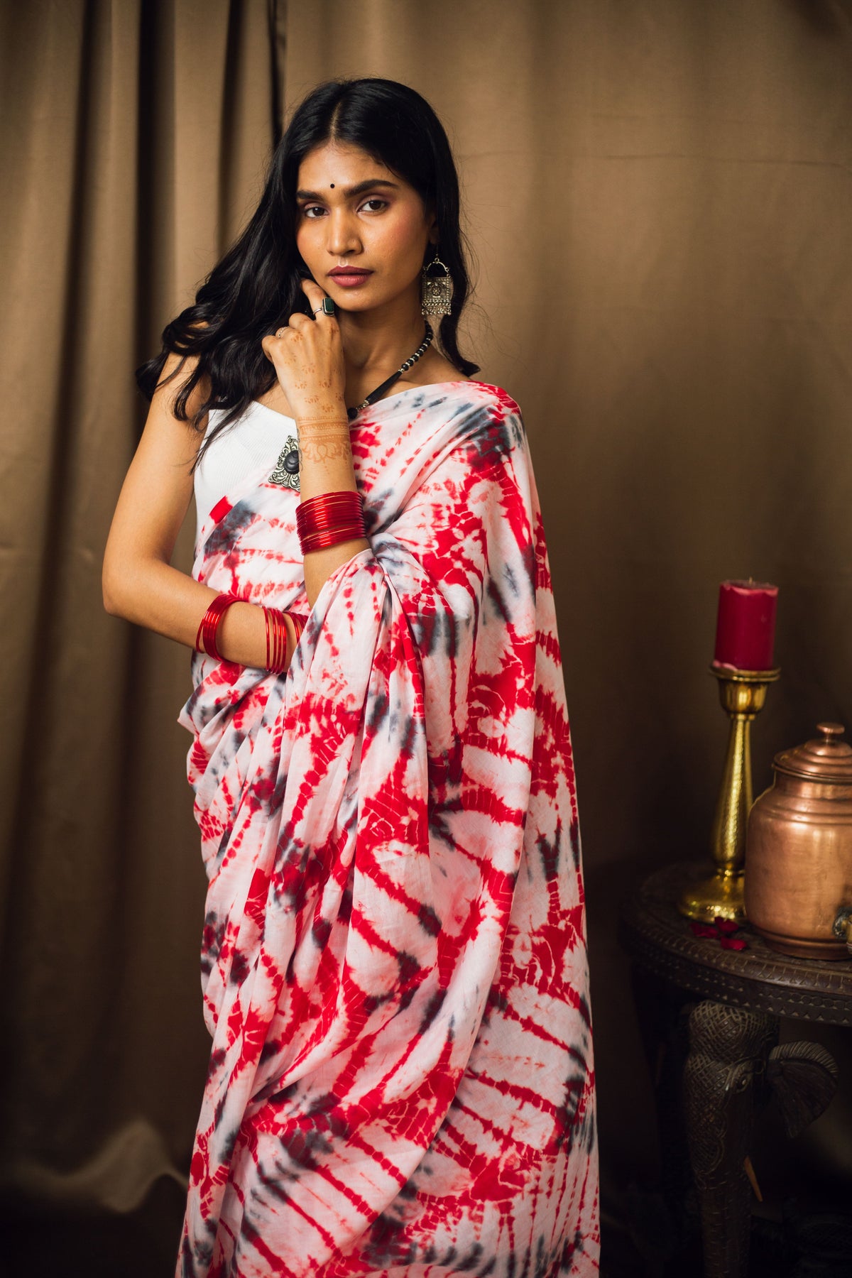 Cotton Mul Tie Dye Saree Laal Ishq-3
