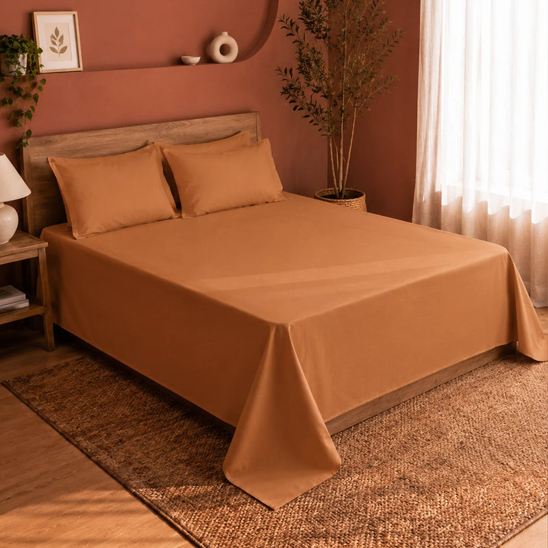 Fort Nightingale - Solid Bedsheet (Taupe)-7