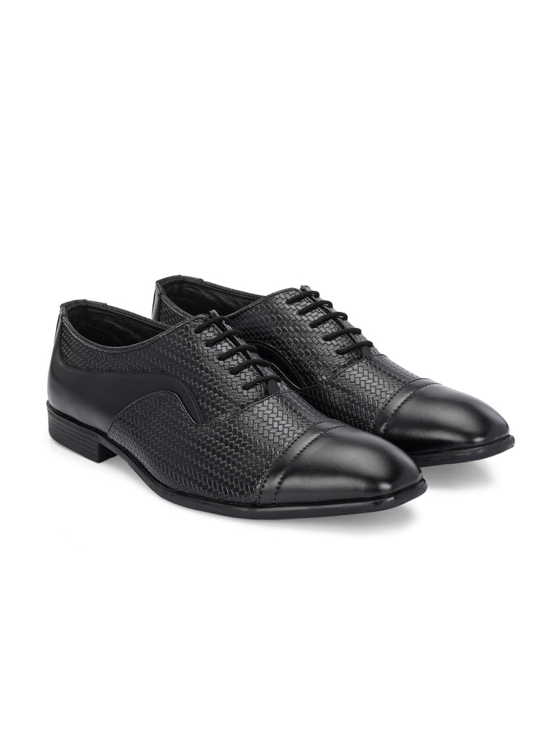 Men Textured Formal Oxfords-5