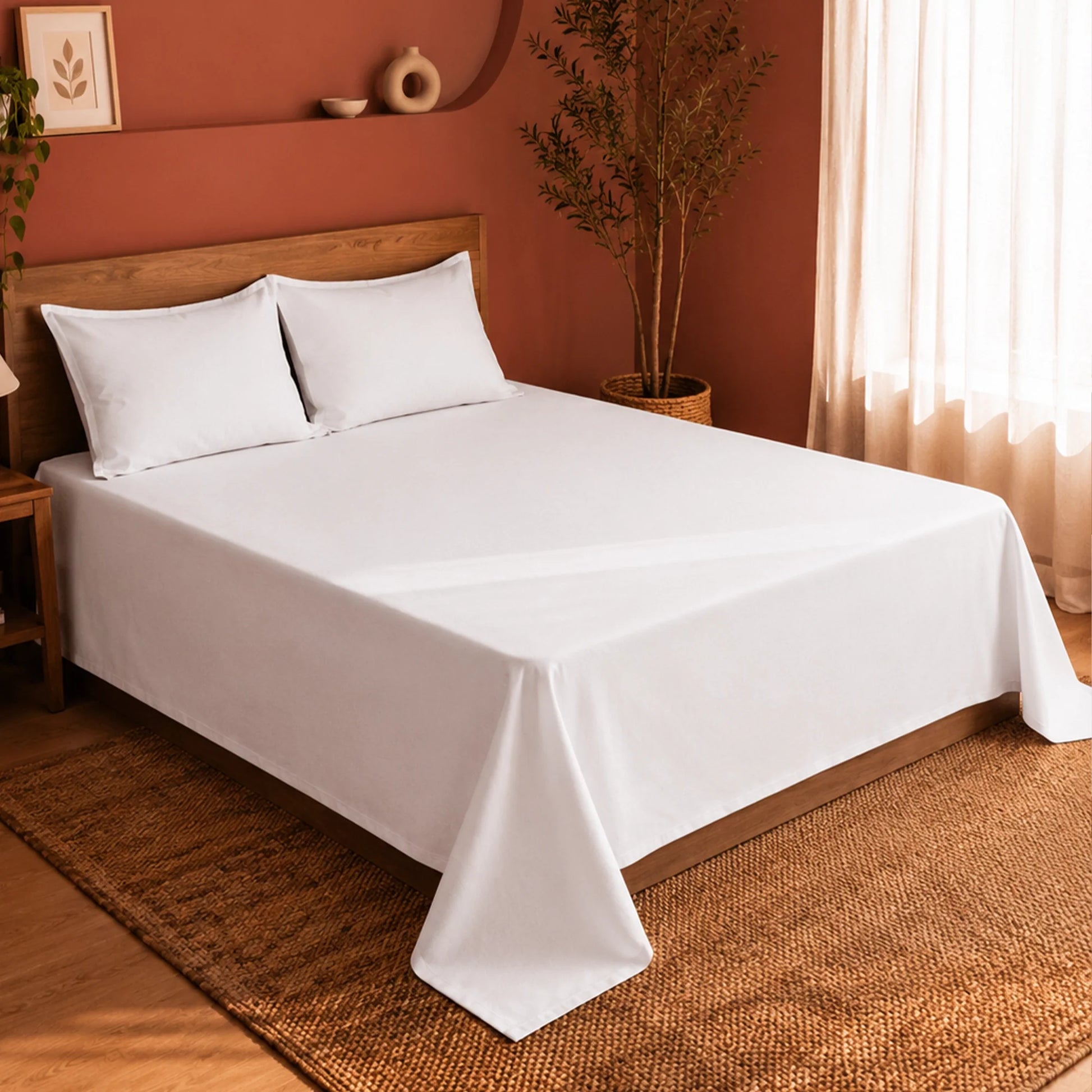 Fort Nightingale - Solid Bedsheet (White)-7