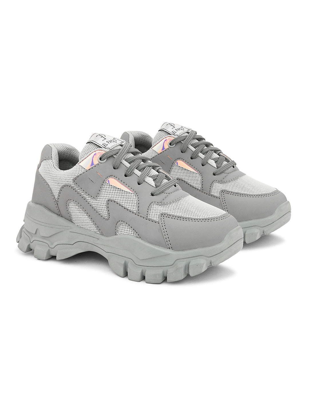 Lace-Ups Round Toe Women Sneakers-17