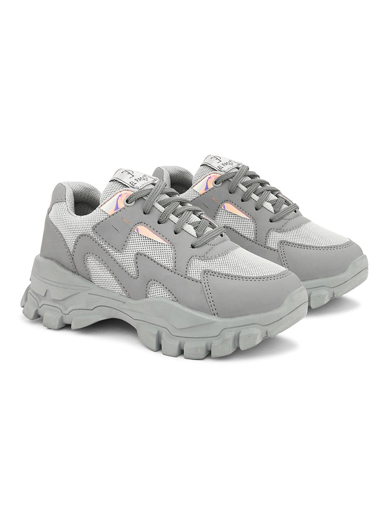 Lace-Ups Round Toe Women Sneakers-17