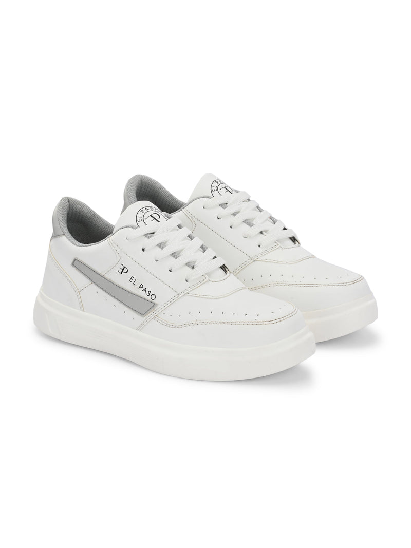 EL PASO Faux Leather Casual Lace Up Sneakers For Women-34