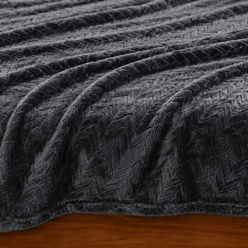 Fort Mellow - Wave Plush Blanket (Grey)-7