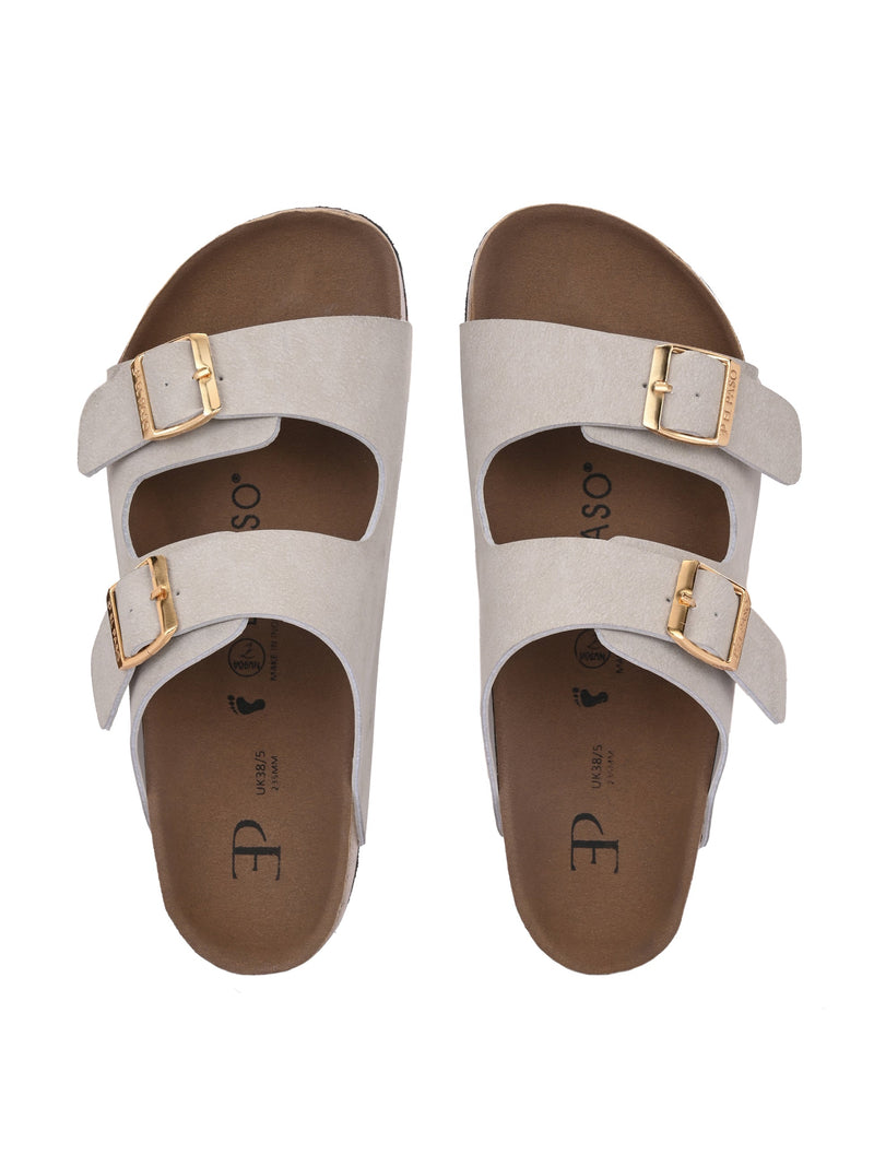 Luxurious Camel Leather Double-Strap Sandal For Women-22