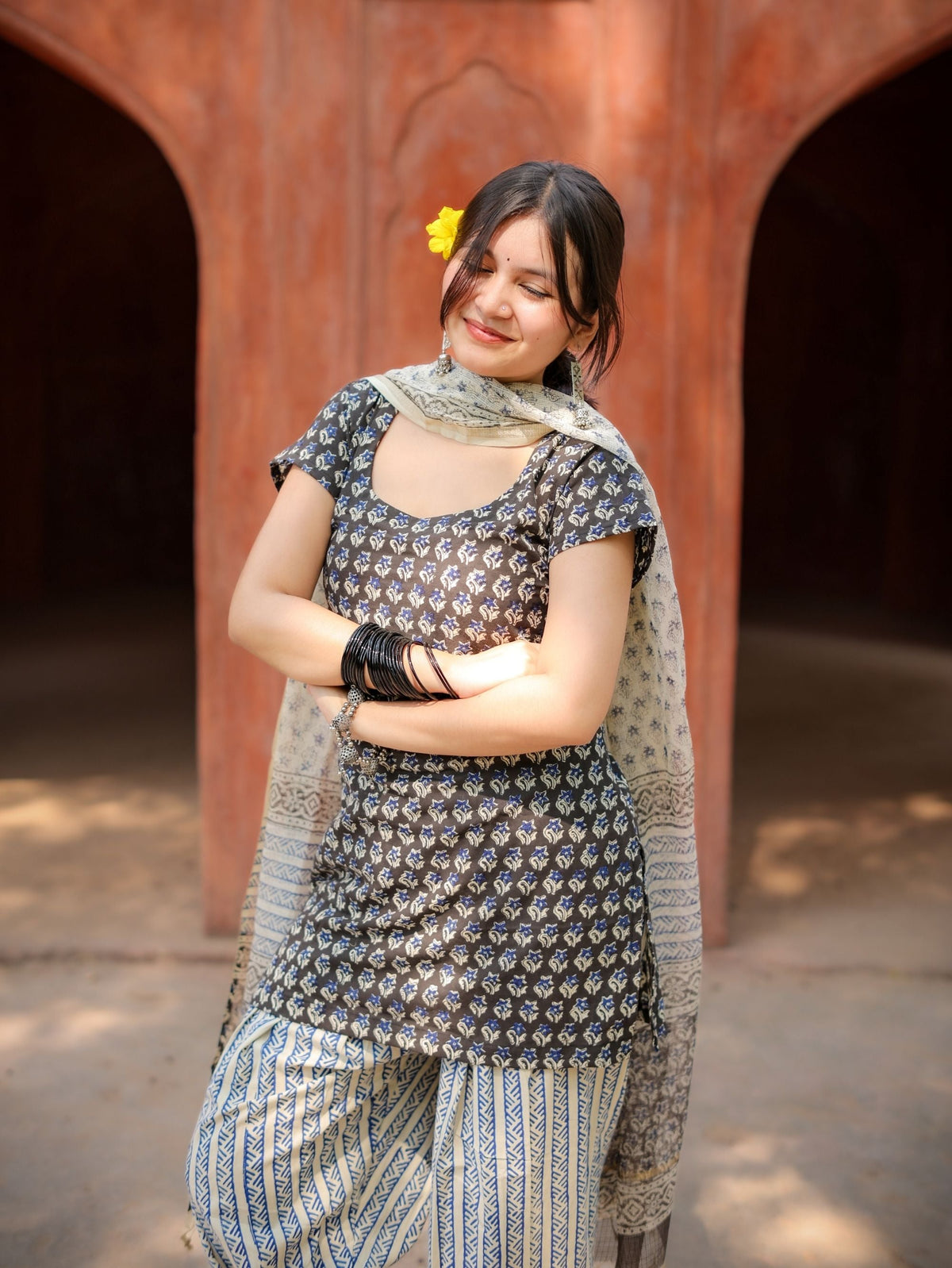 Moon Heer Black & Blue Farshi Salwar Set with Dupatta