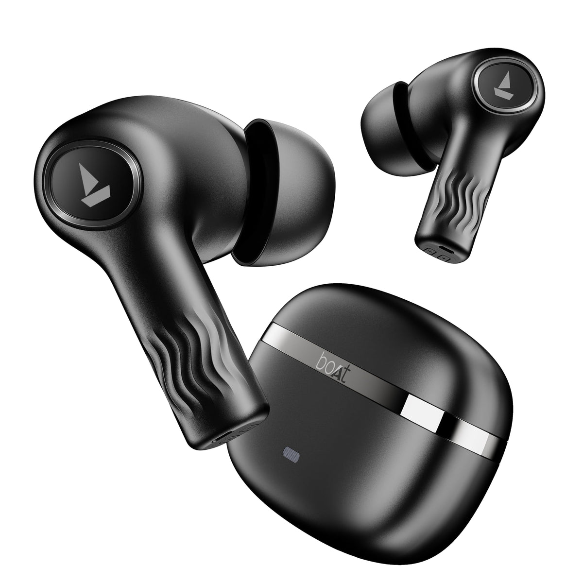 boAt boAt Nirvana Ion, 120HRS Battery, Crystal Bionic Sound w/Dual EQ Modes, 4Mics ENx, App Support, Low Latency, IPX4, v.5.2 Bluetooth Earbuds, TWS Ear Buds Wireless Earphones with mic (Charcoal Black) Charcoal Black 120 Hrs - image 1