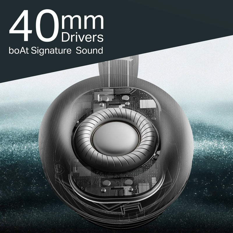 boAt Rockerz Trendz, 40mm Drivers, 50hrs Battery, 60ms Low Latency, ENx Tech, BT v5.4, Foldable Cups, Voice Assistant, Bluetooth Headphones, Wireless Headphone with Mic (Bold Blue)