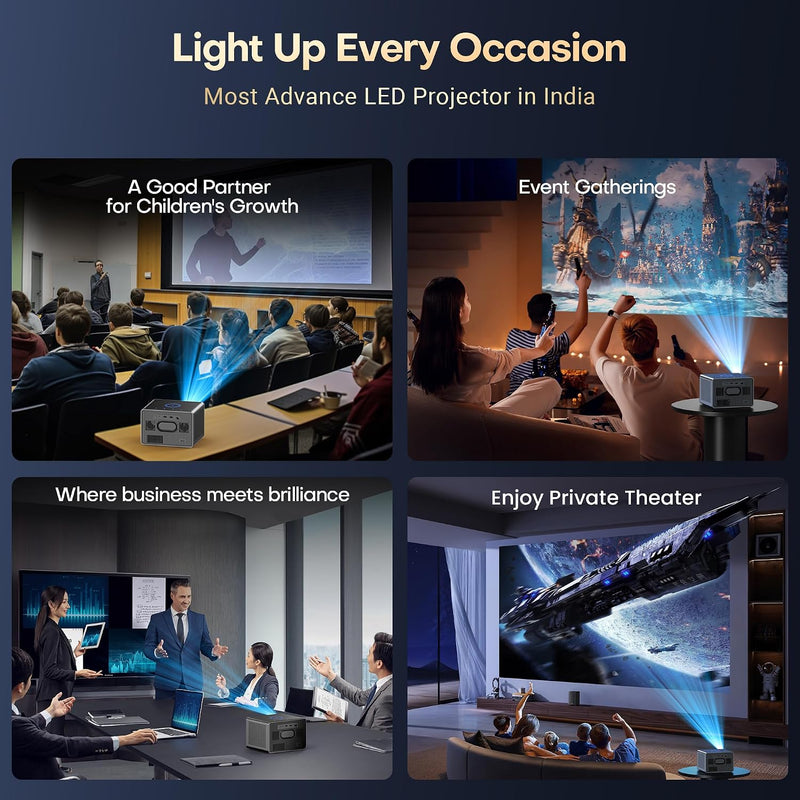 XElectron iProjector 3 Plus | Official Google TV | Dust Proof, Brightest 2500 ANSI, Native 1080p Smart Projector 4k Ultra HD for Home | Auto Focus & 4D Keystone, HDMI ARC, WiFi & BT, Screen Mirroring